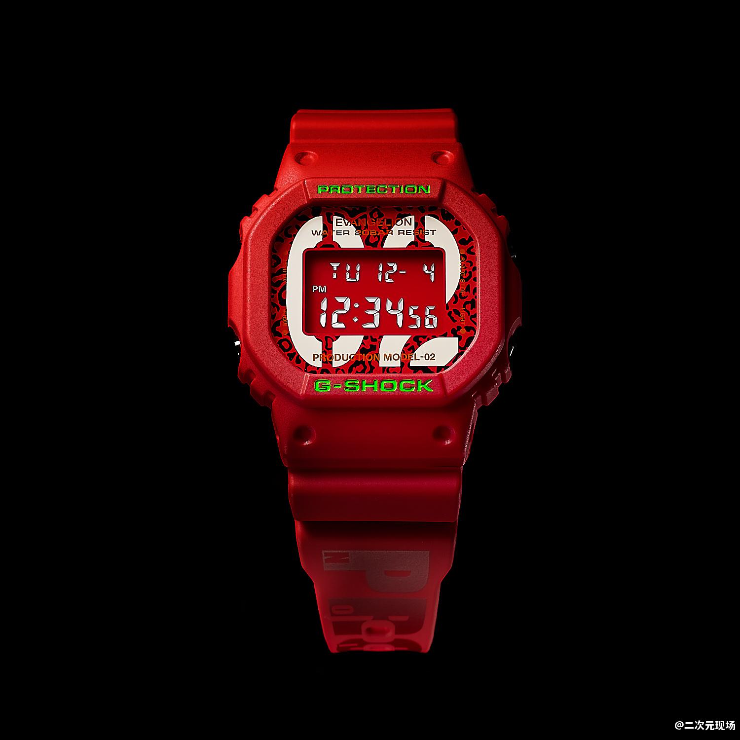 新世纪福音战士×G-SHOCK 第二弹-二号机野兽模式限定款电子表推出