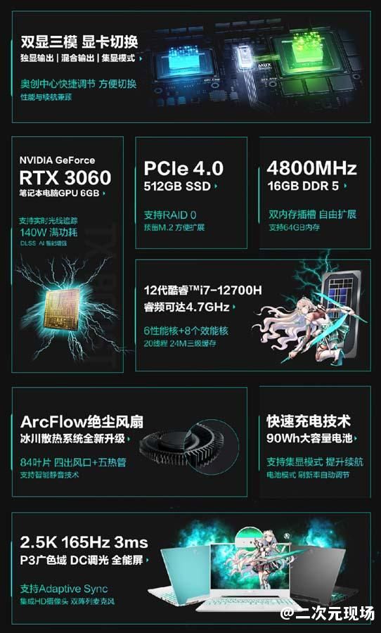 12代i7处理器+RTX3060满血释放 华硕天选3游戏本预约开启