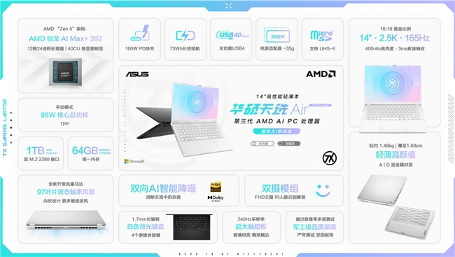 Duok14英寸全能小钢炮华硕天选Air 2026 开启预约 首发优惠到手8499元起